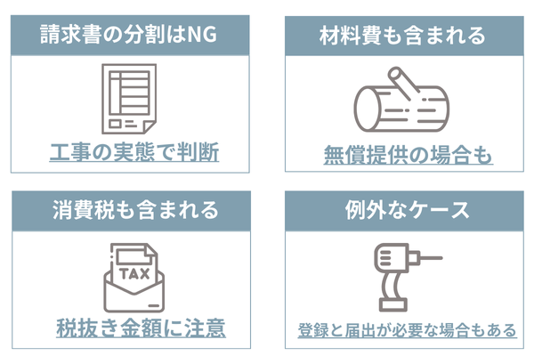 請負金額500万円を判断する際のポイント